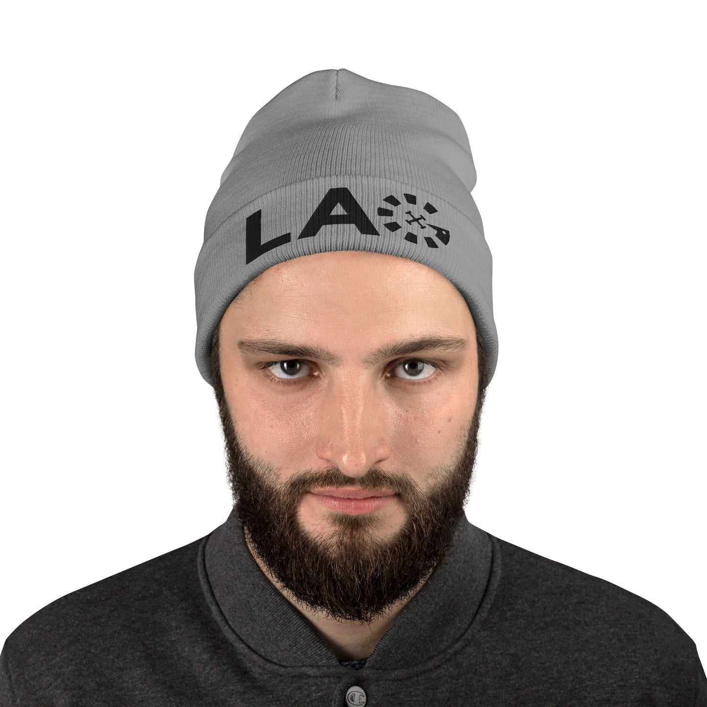 LAG Black Embroidered Beanie