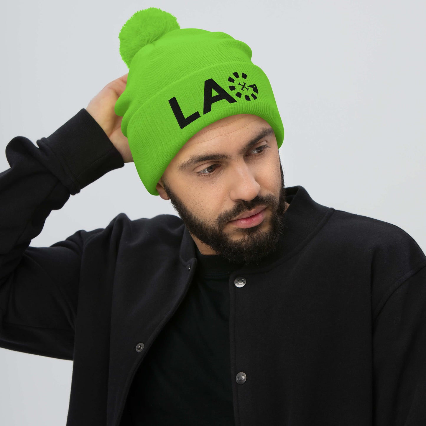 LAG Black Pom-Pom Beanie