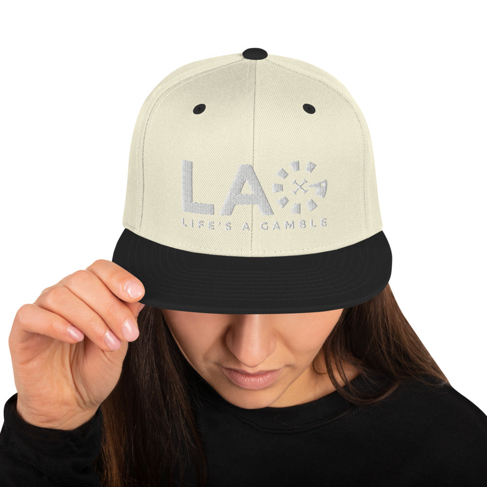 LAG Life's A Gamble White Snapback Hat