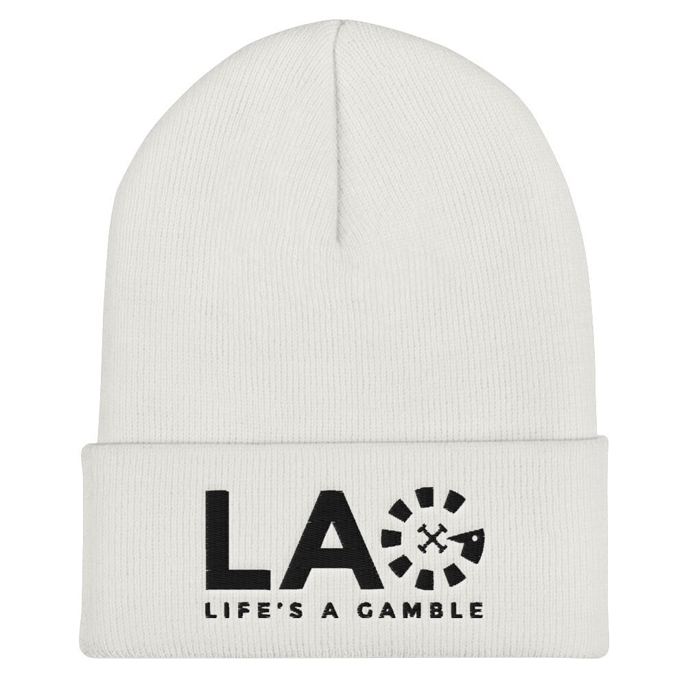 LAG Life's A Gamble Black Cuffed Beanie