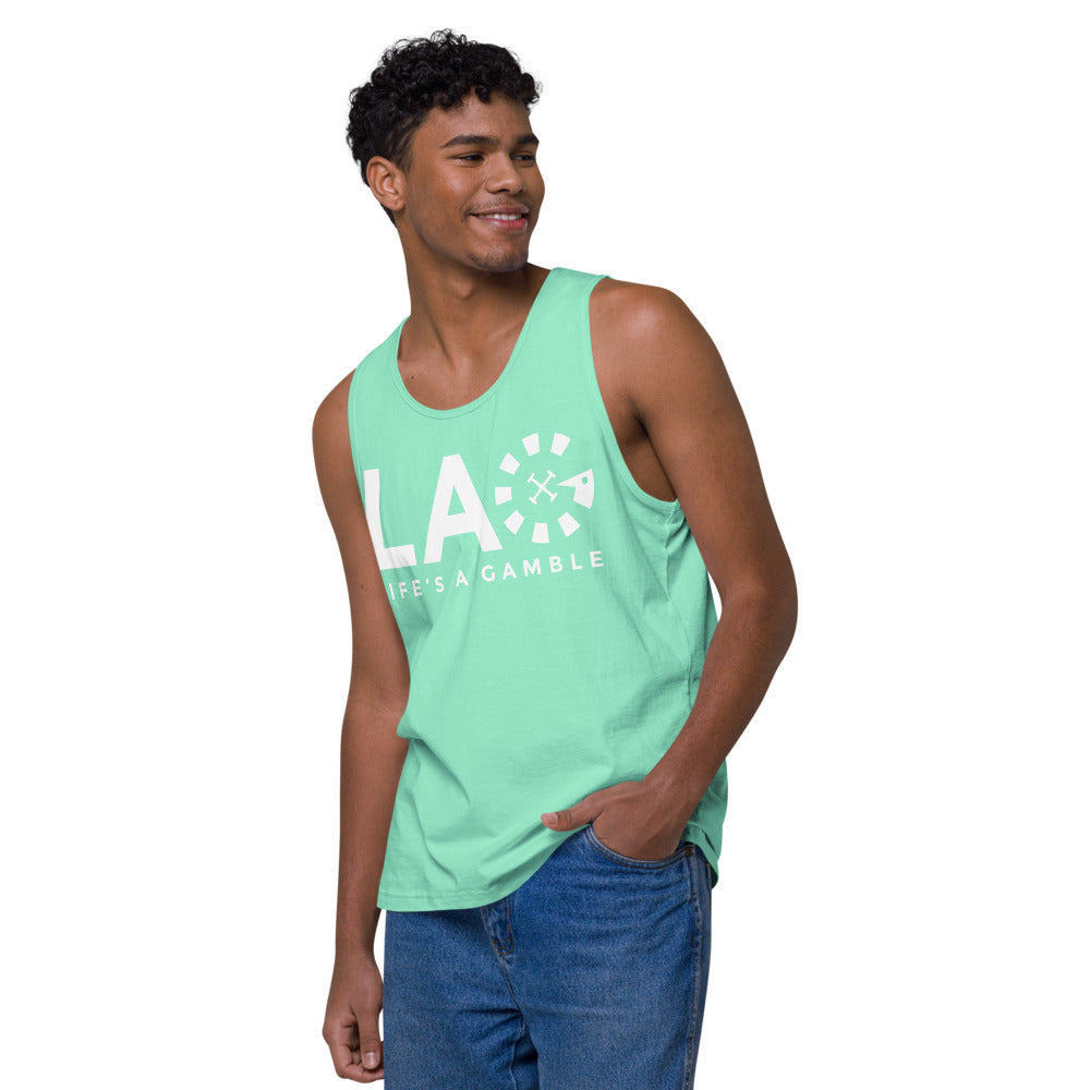 LAG Life's A Gamble White Men’s premium tank top