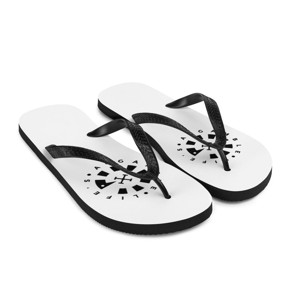 LAG Life's A Gamble Circle Black Flip-Flops