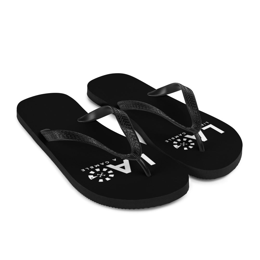 LAG Life's A Gamble White Flip-Flops