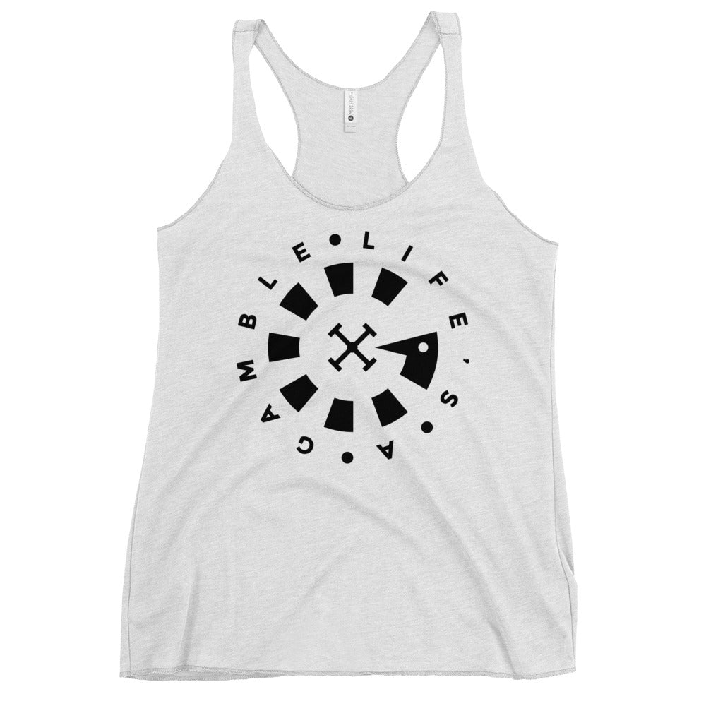 LAG Life's A Gamble Circle Black Women's Racerback Tank