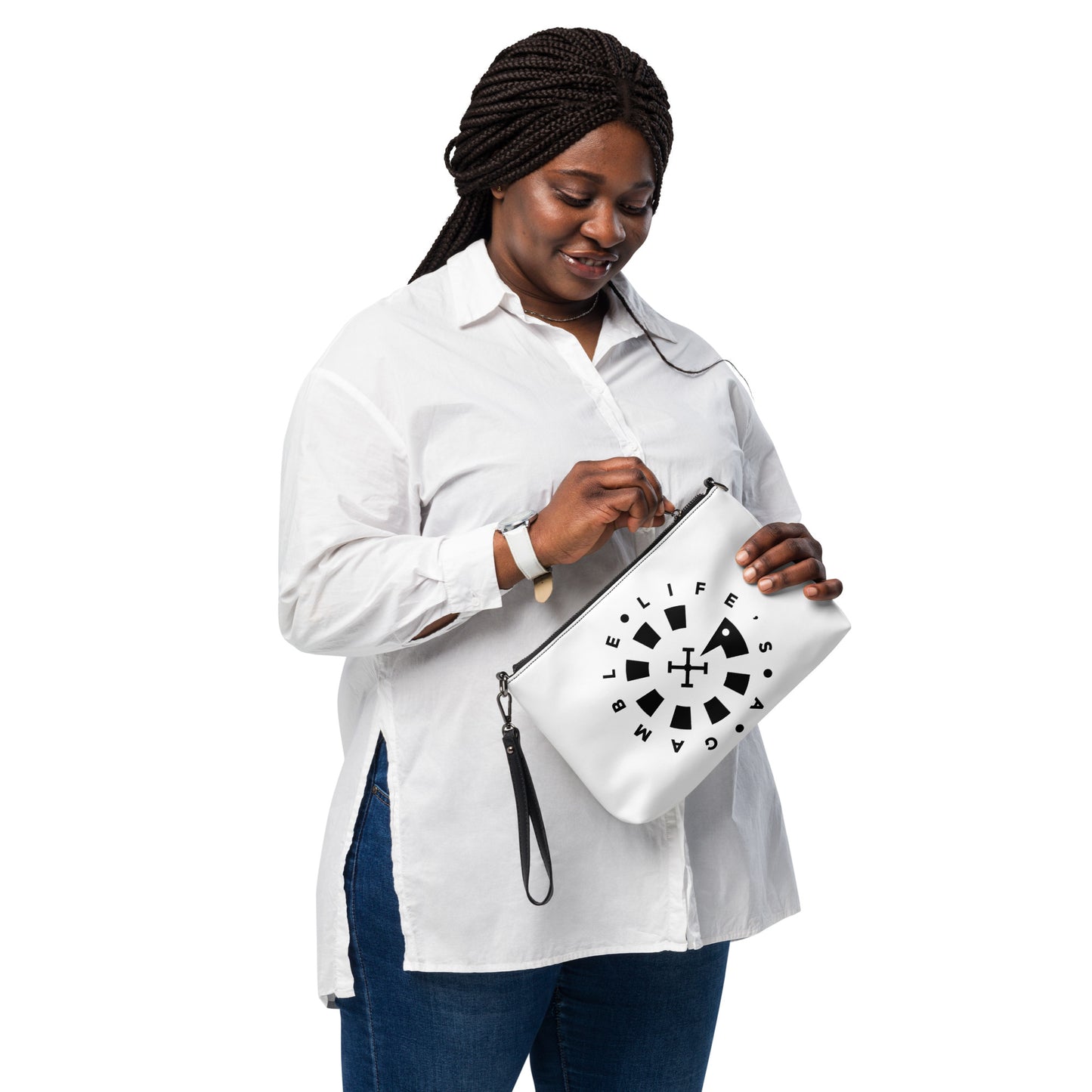 LAG Life's A Gamble Circle Black Crossbody bag