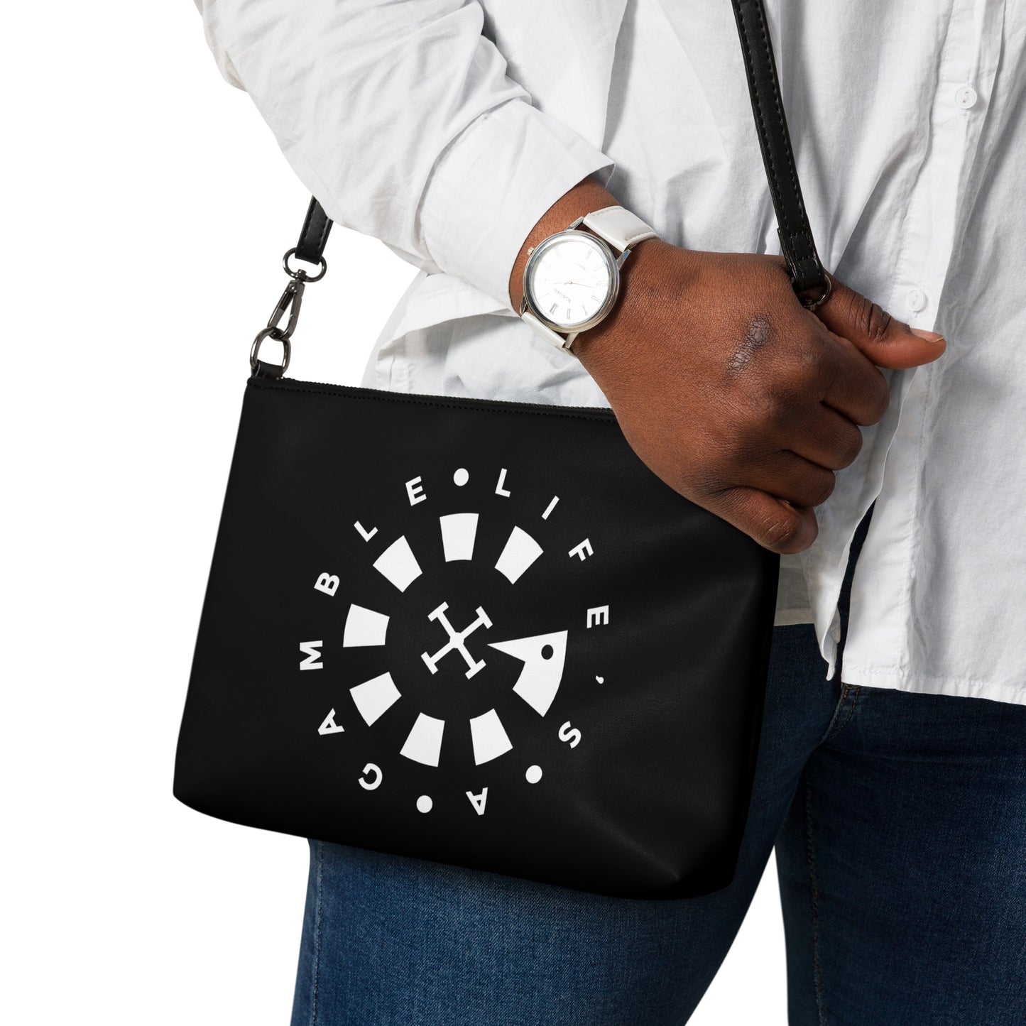 LAG Life’s A Gamble Circle White Crossbody bag