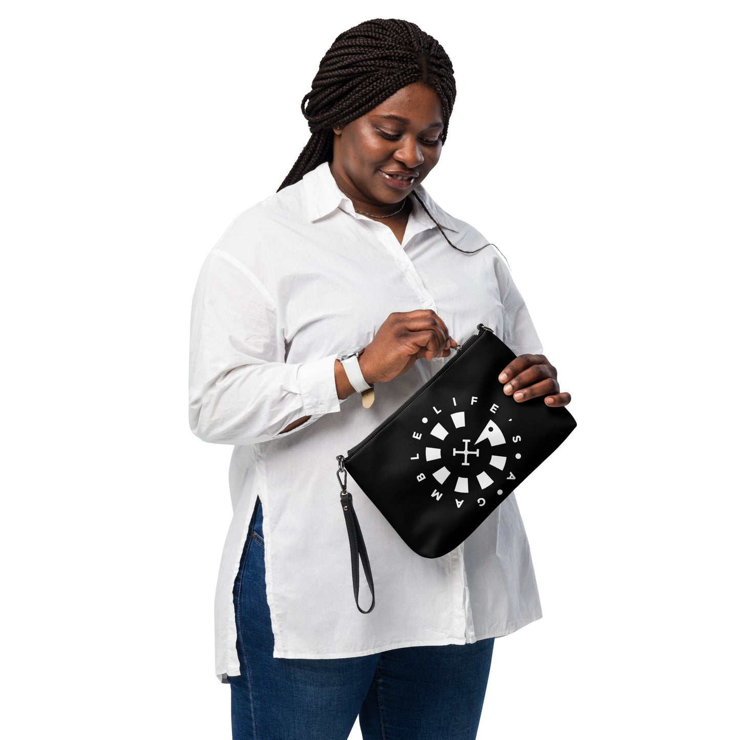 LAG Life’s A Gamble Circle White Crossbody bag