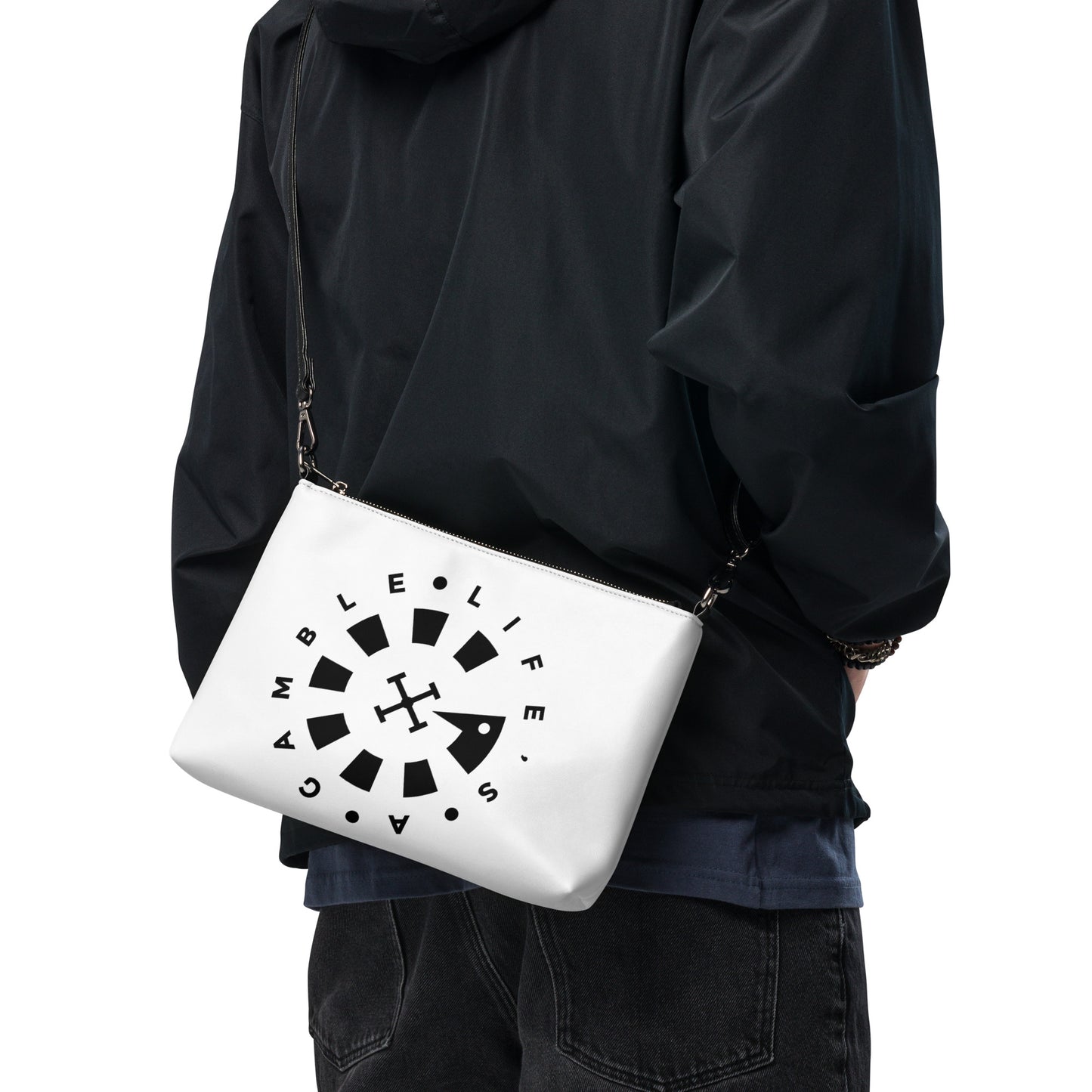 LAG Life's A Gamble Circle Black Crossbody bag