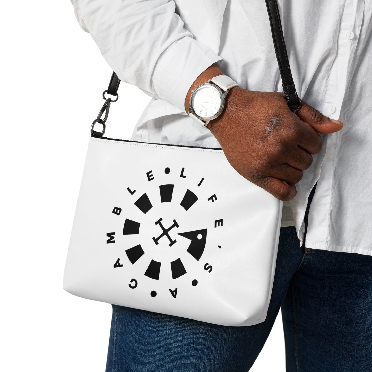 LAG Life's A Gamble Circle Black Crossbody bag