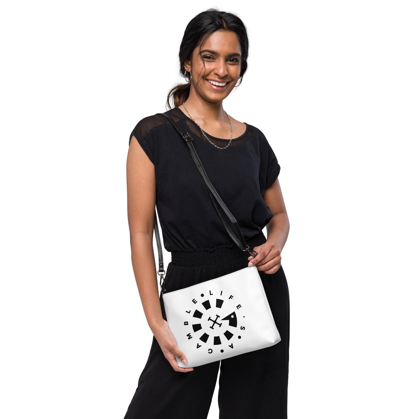 LAG Life's A Gamble Circle Black Crossbody bag