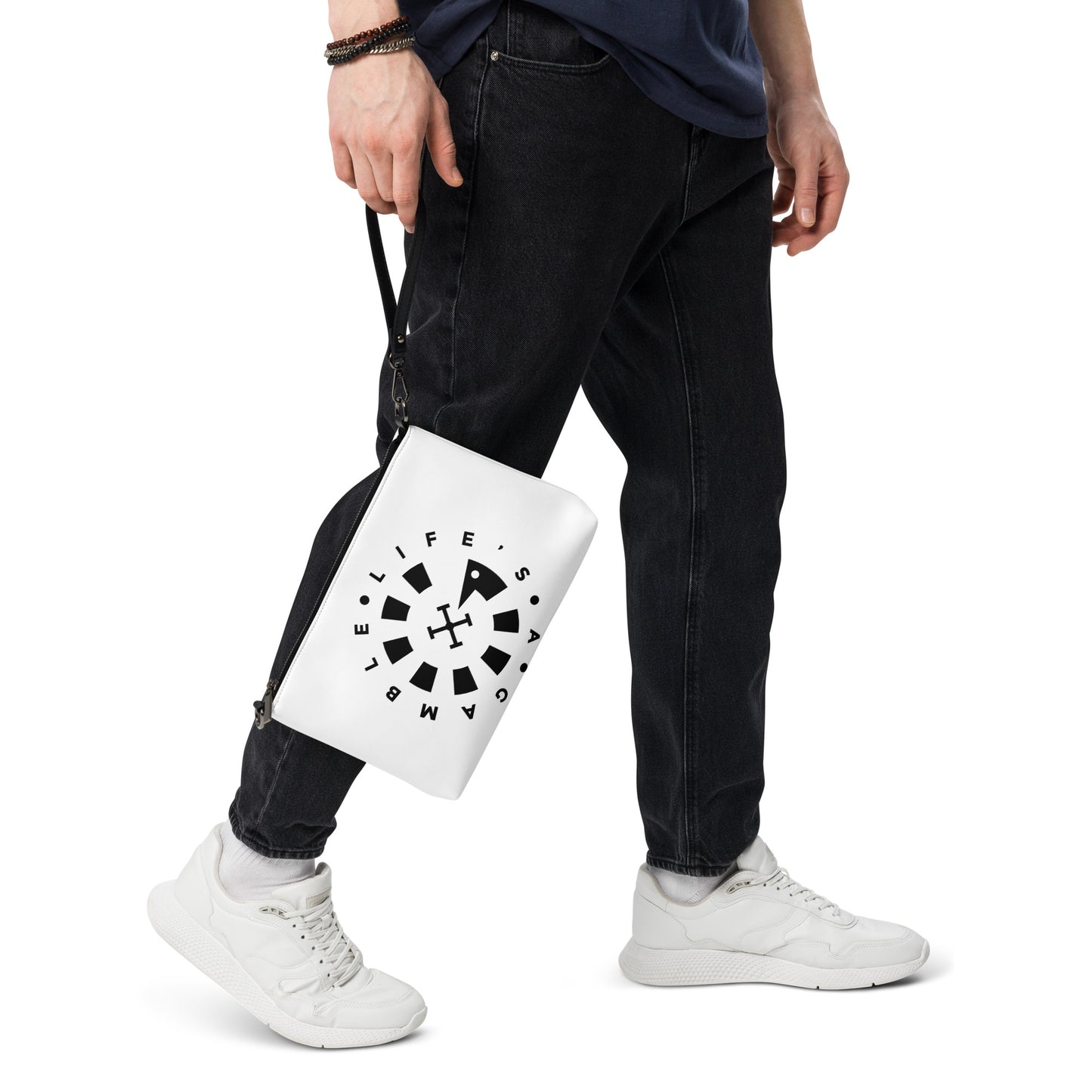 LAG Life's A Gamble Circle Black Crossbody bag