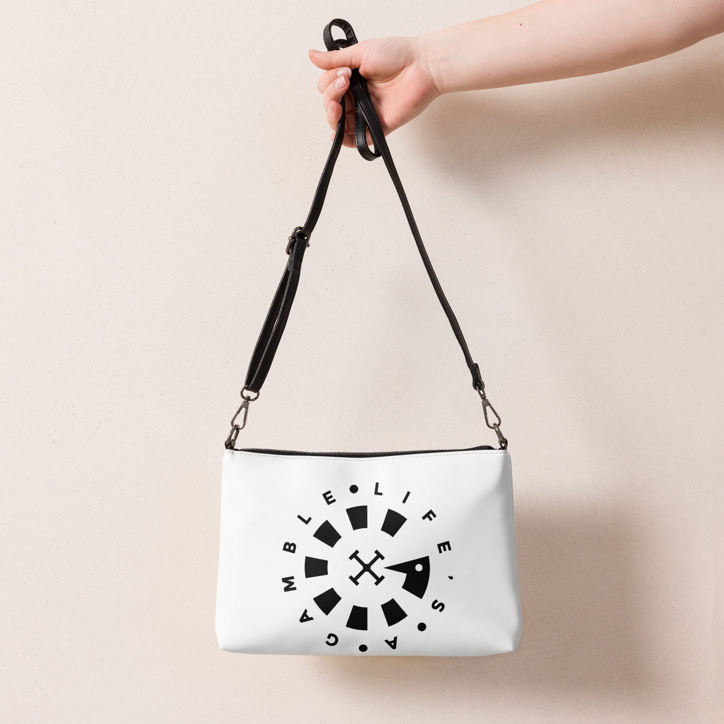 LAG Life's A Gamble Circle Black Crossbody bag