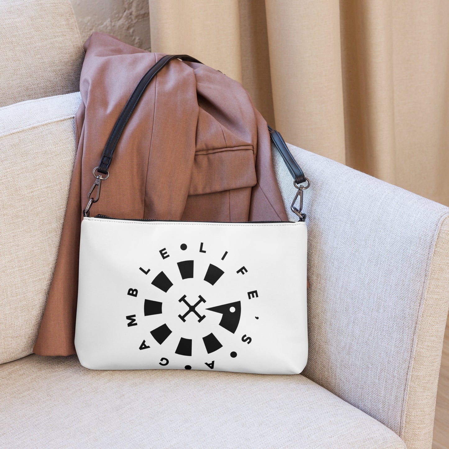 LAG Life's A Gamble Circle Black Crossbody bag