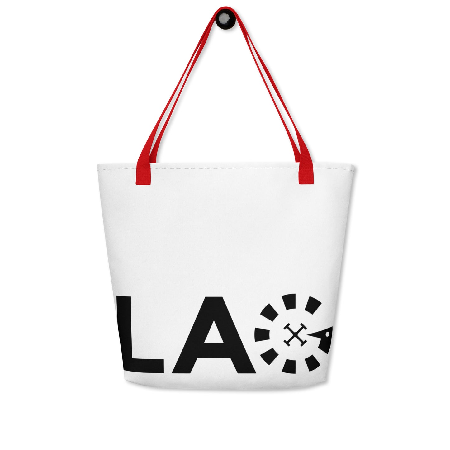 LAG Black All-Over Print Large Tote Bag
