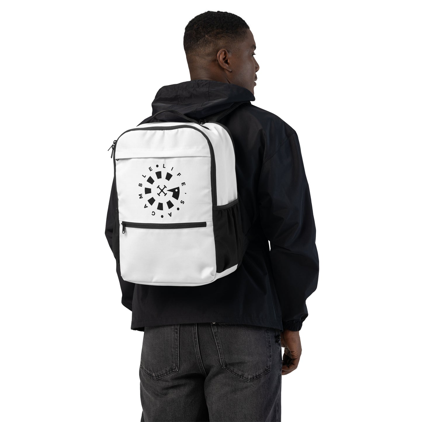Lag Back LAG Life's A Gamble Circle Black Utility backpack – LAG Life's A Gamble ...