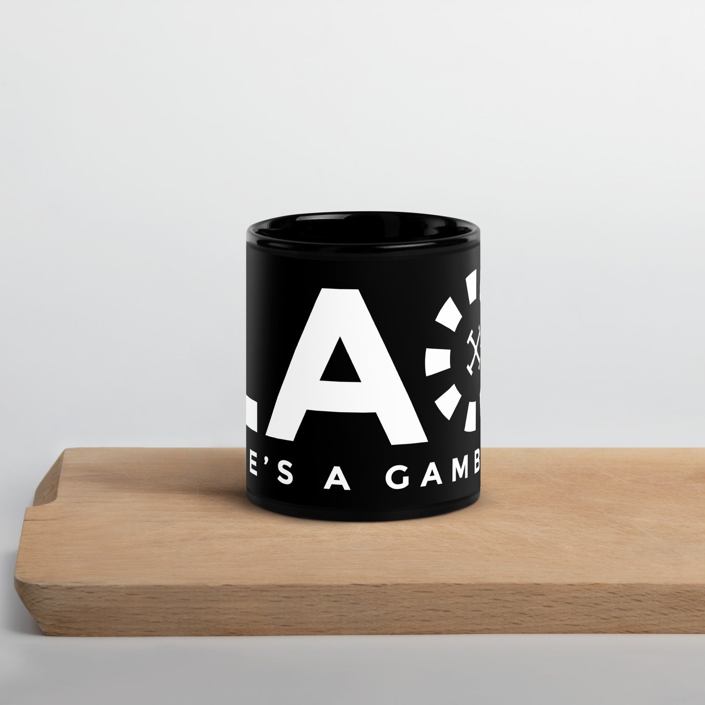 LAG Life's A Gamble White Black Glossy Mug