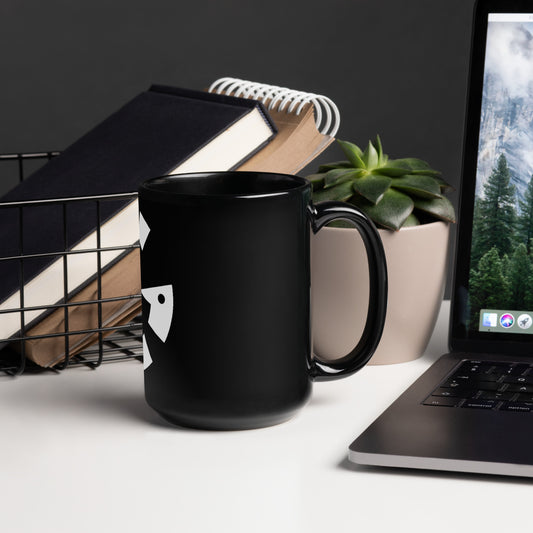 Big G White Black Glossy Mug