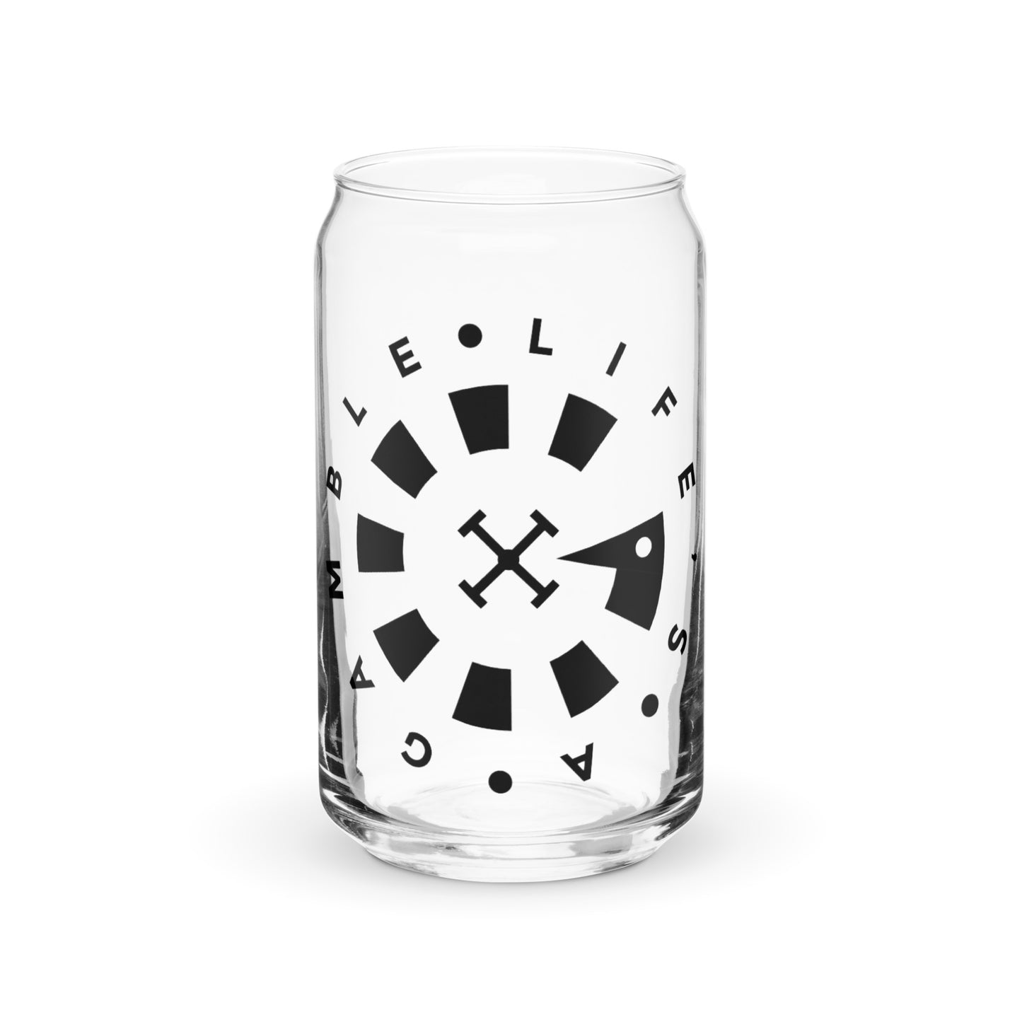 LAG Life's A Gamble Circle Black Can-shaped glass