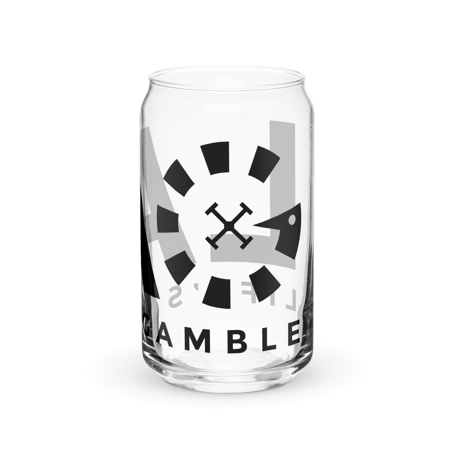 LAG Life's A Gamble Black Can-shaped glass
