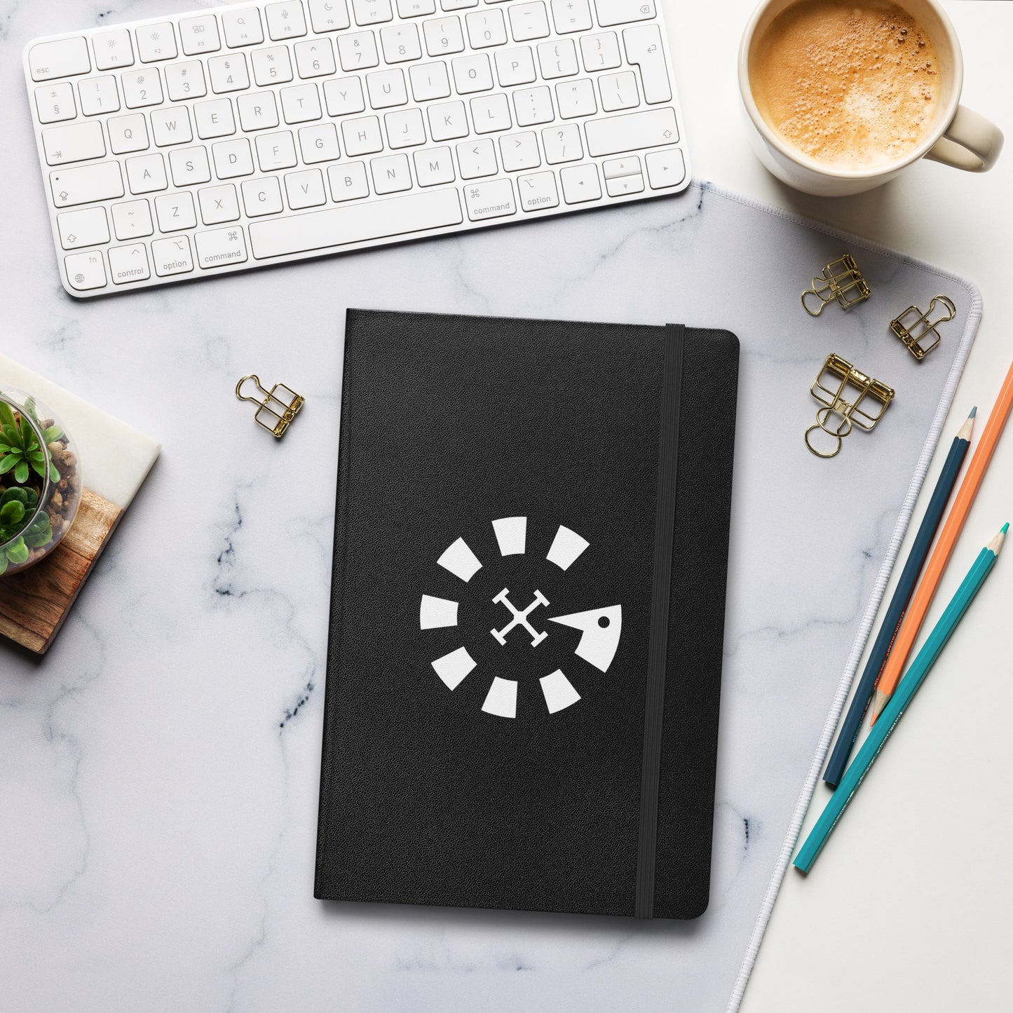 Big G White Hardcover bound notebook