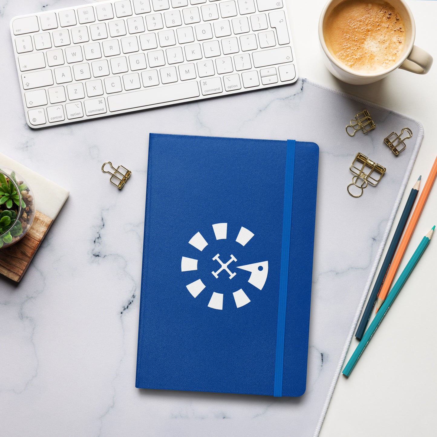 Big G White Hardcover bound notebook