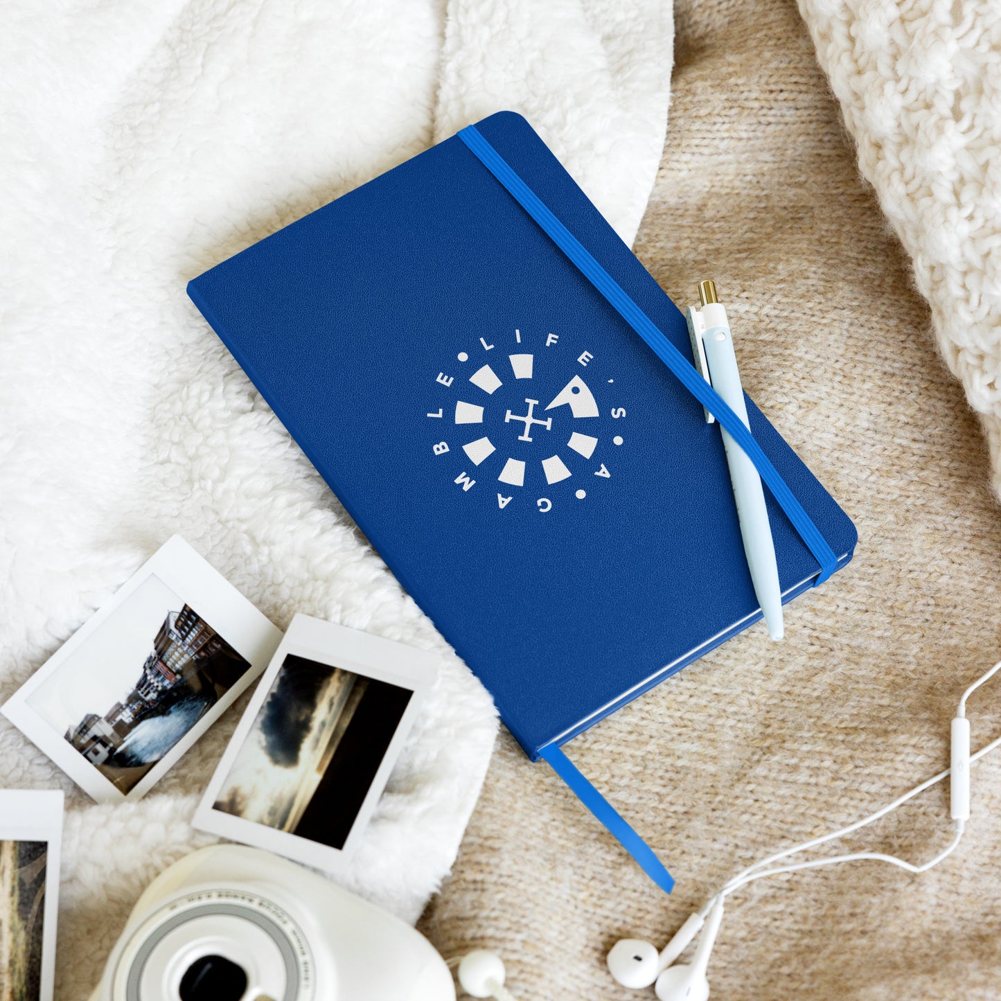 LAG Life’s A Gamble Circle White Hardcover bound notebook