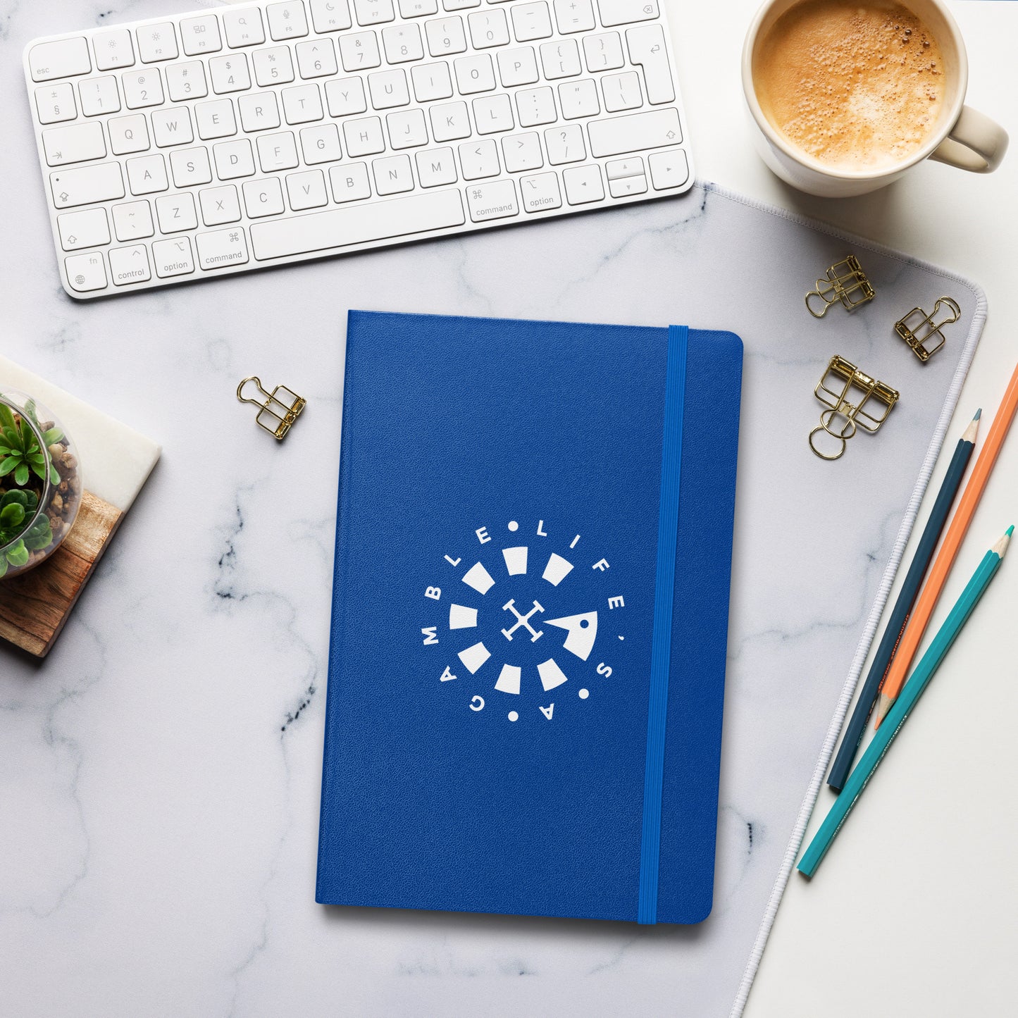 LAG Life’s A Gamble Circle White Hardcover bound notebook