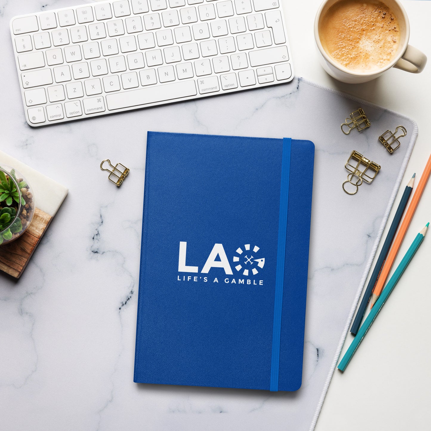 LAG Life’s A Gamble White Hardcover bound notebook