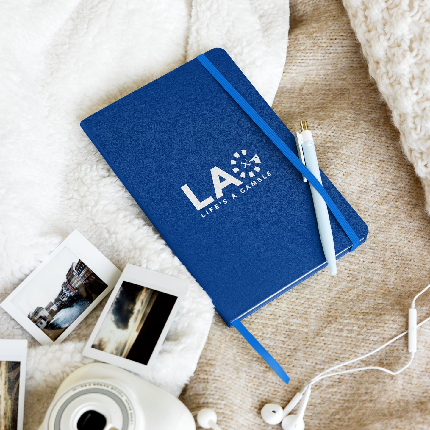 LAG Life’s A Gamble White Hardcover bound notebook