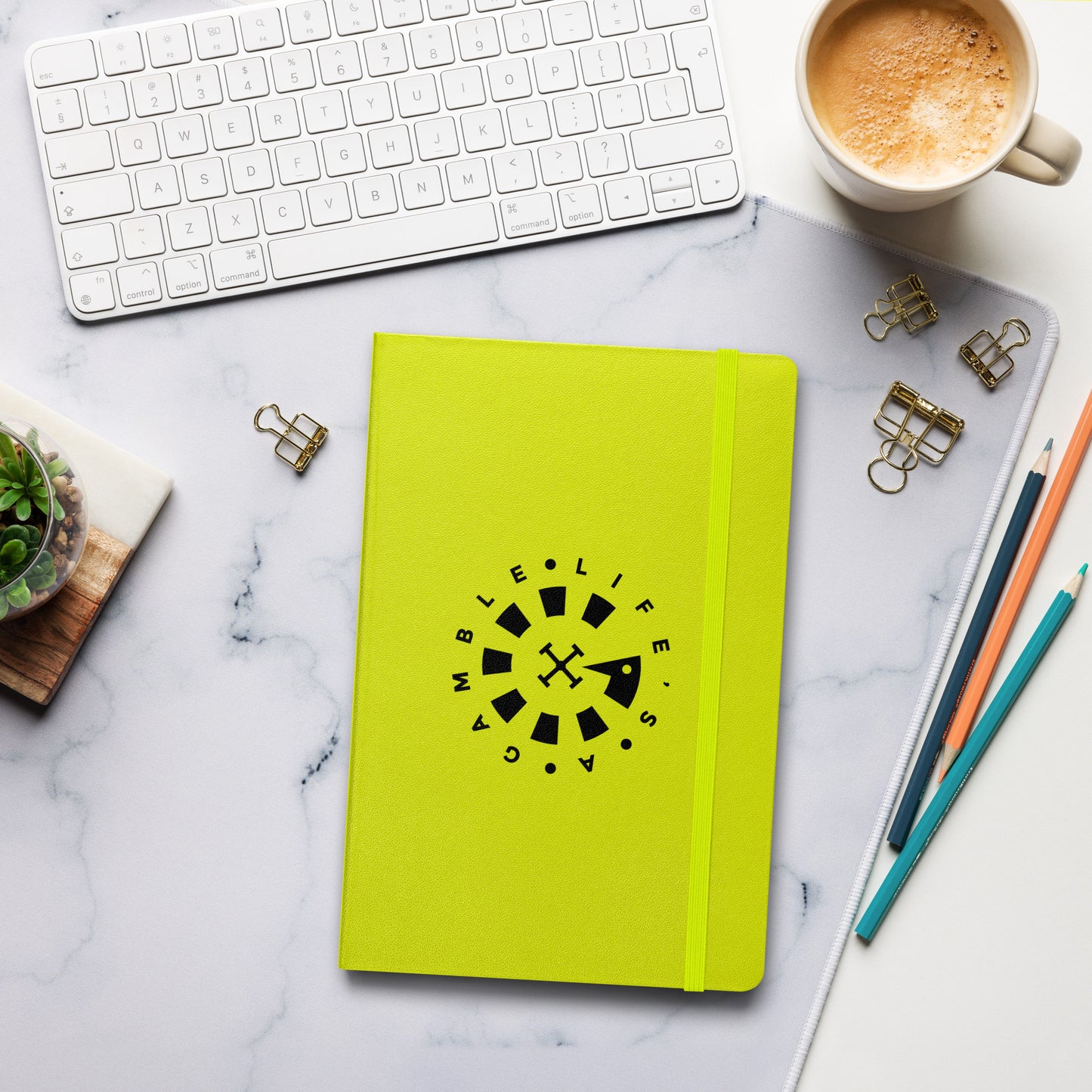 LAG Life’s A Gamble Circle Black Hardcover bound notebook