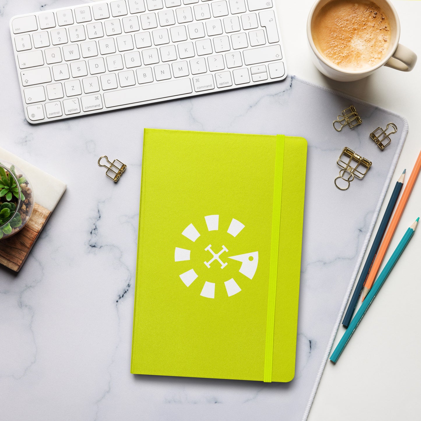 Big G White Hardcover bound notebook