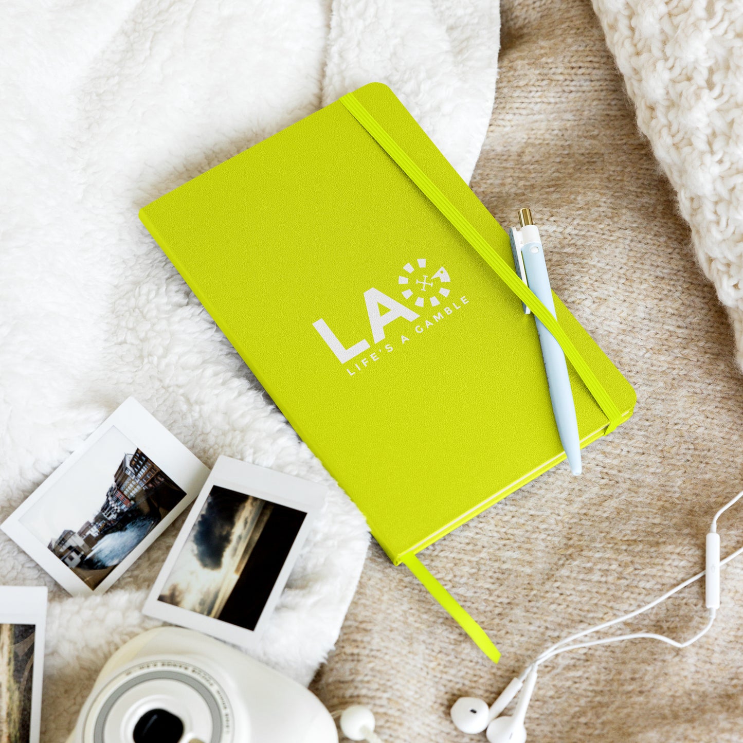 LAG Life’s A Gamble White Hardcover bound notebook