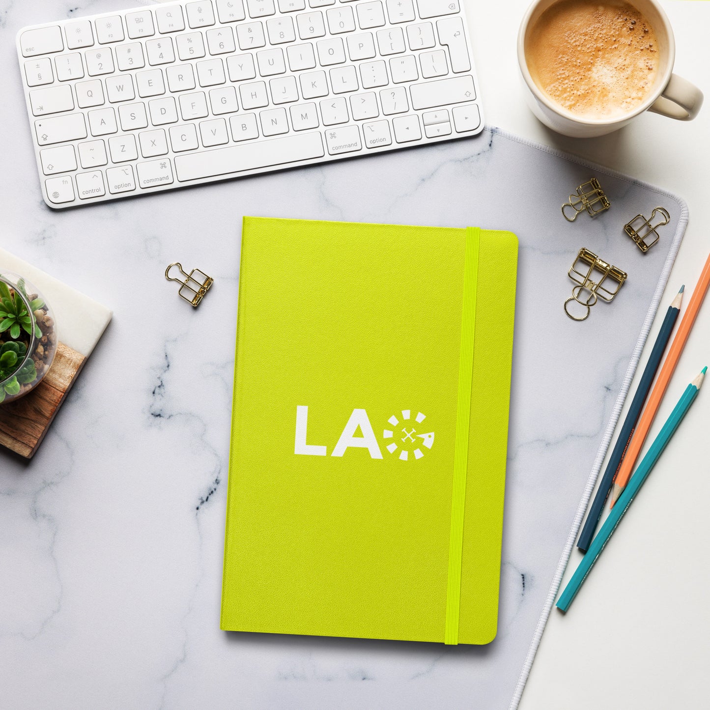 LAG White Hardcover bound notebook