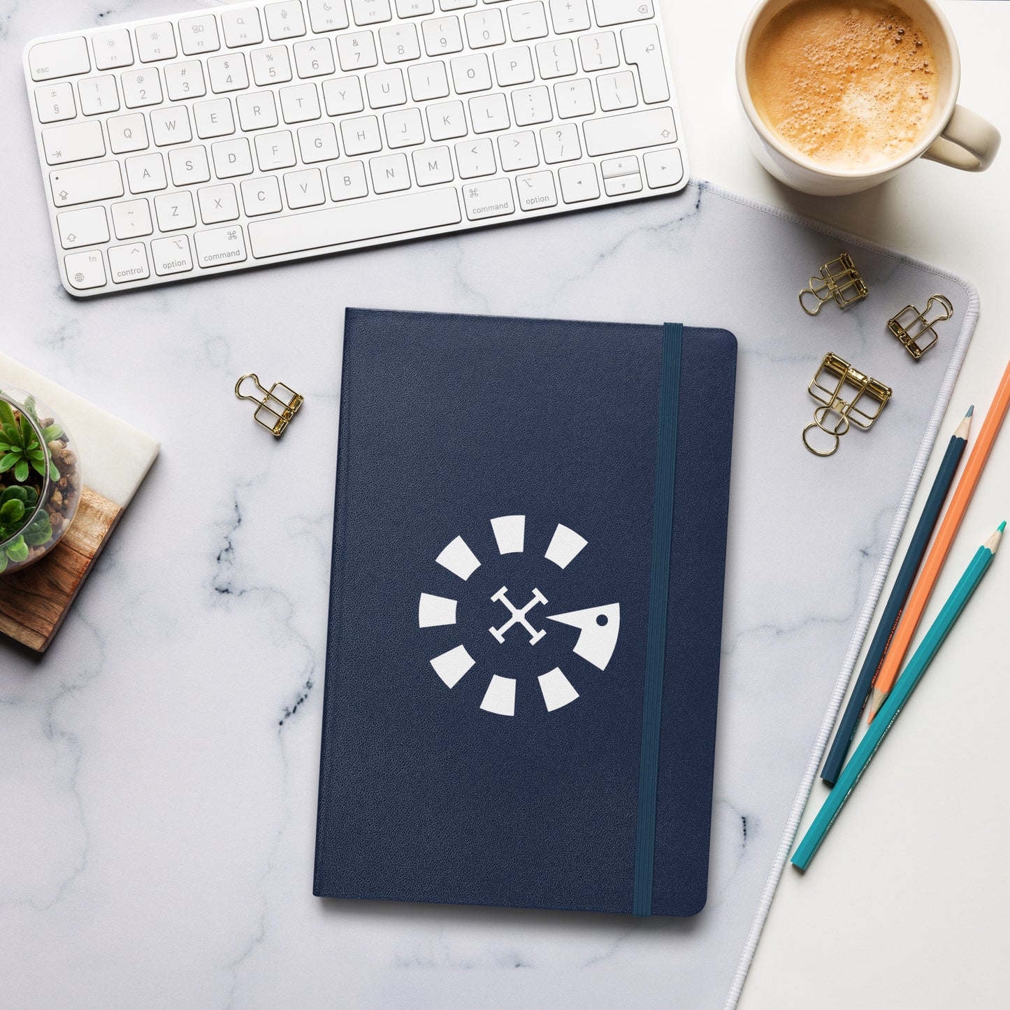 Big G White Hardcover bound notebook