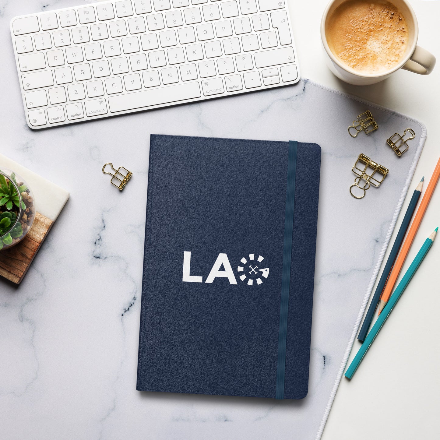 LAG White Hardcover bound notebook