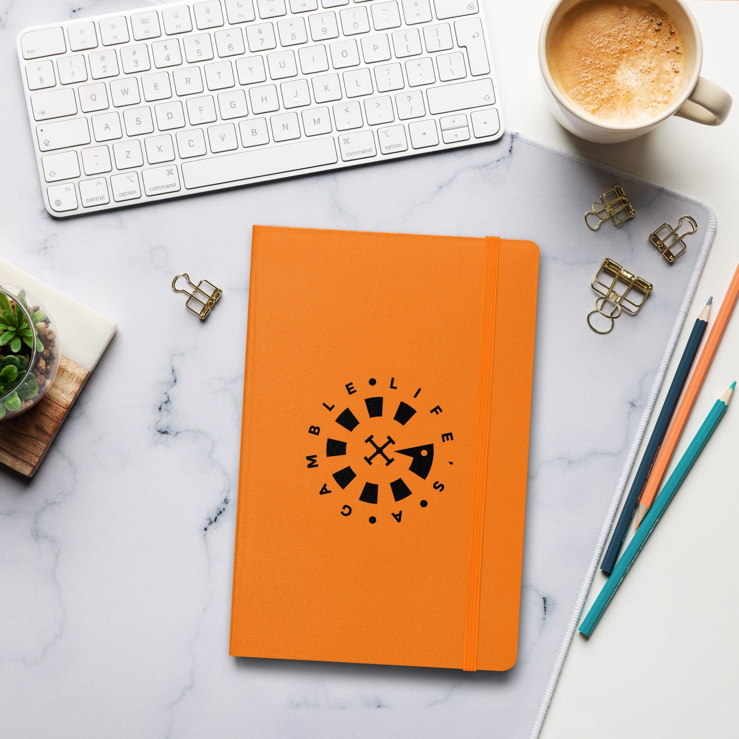 LAG Life’s A Gamble Circle Black Hardcover bound notebook