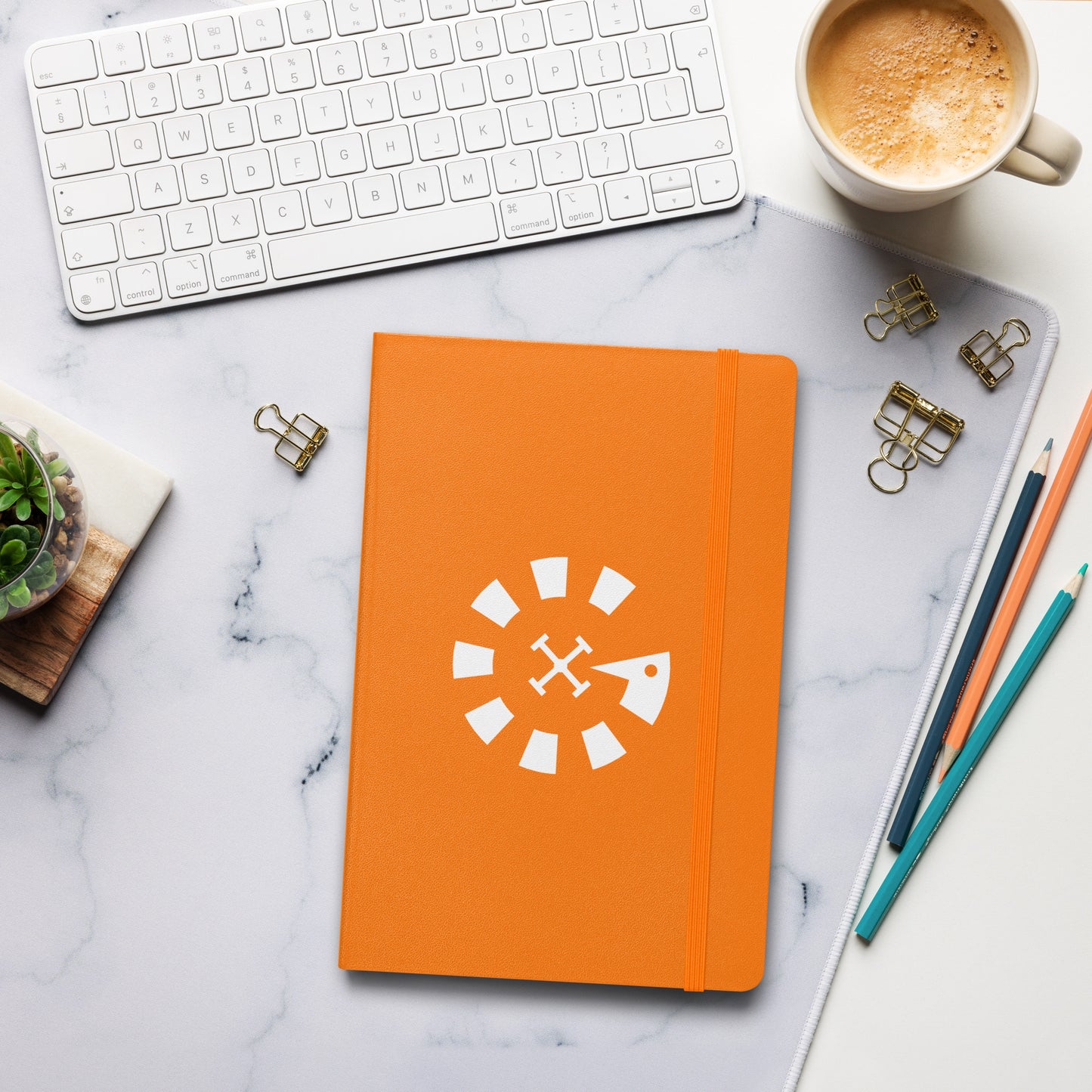 Big G White Hardcover bound notebook