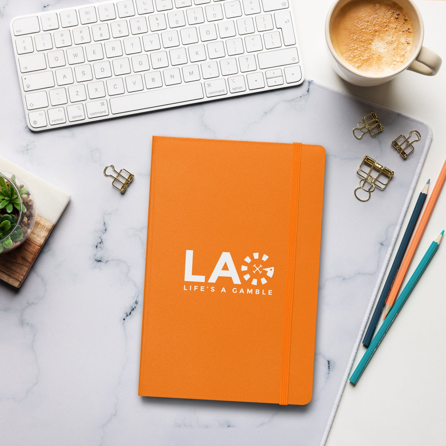 LAG Life’s A Gamble White Hardcover bound notebook