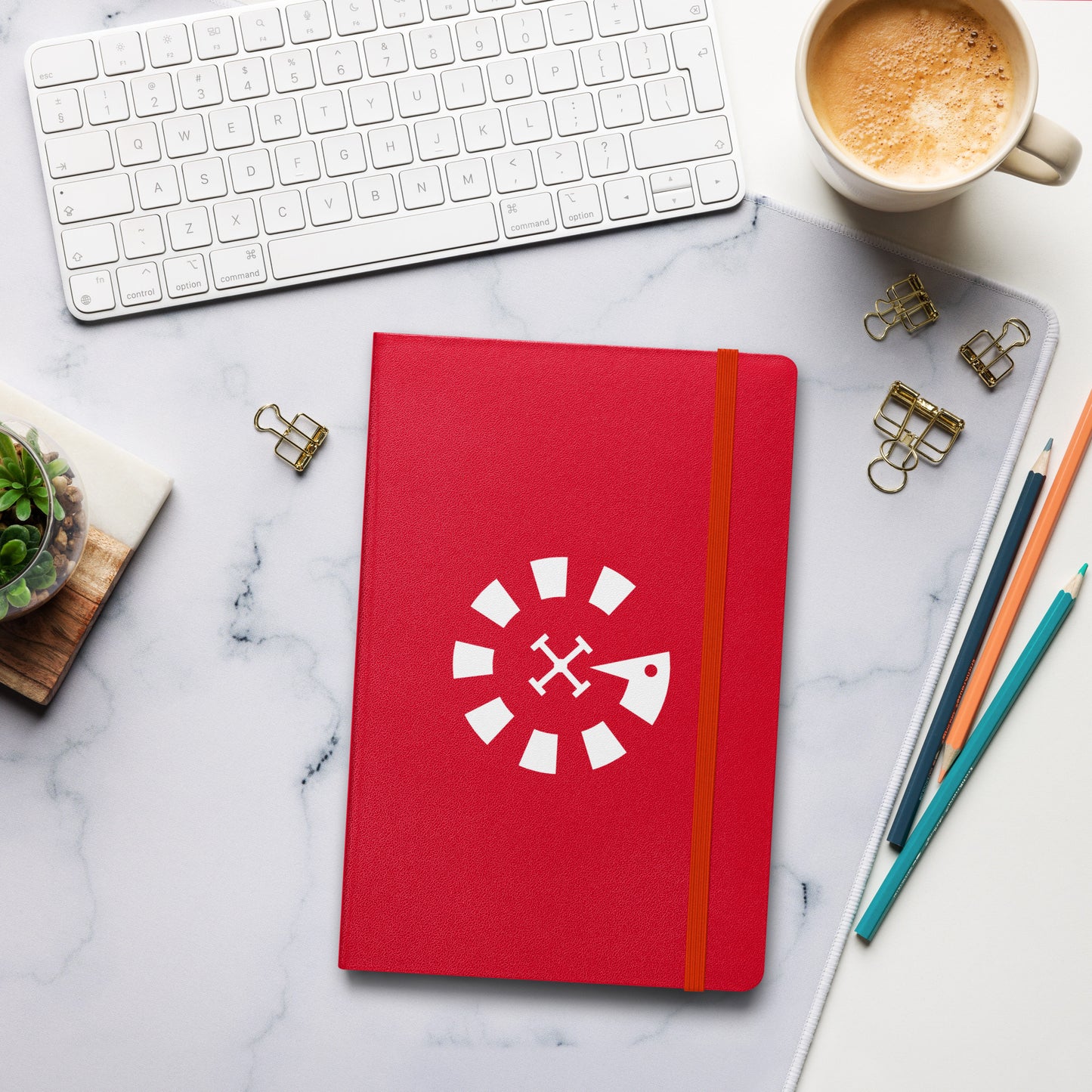 Big G White Hardcover bound notebook