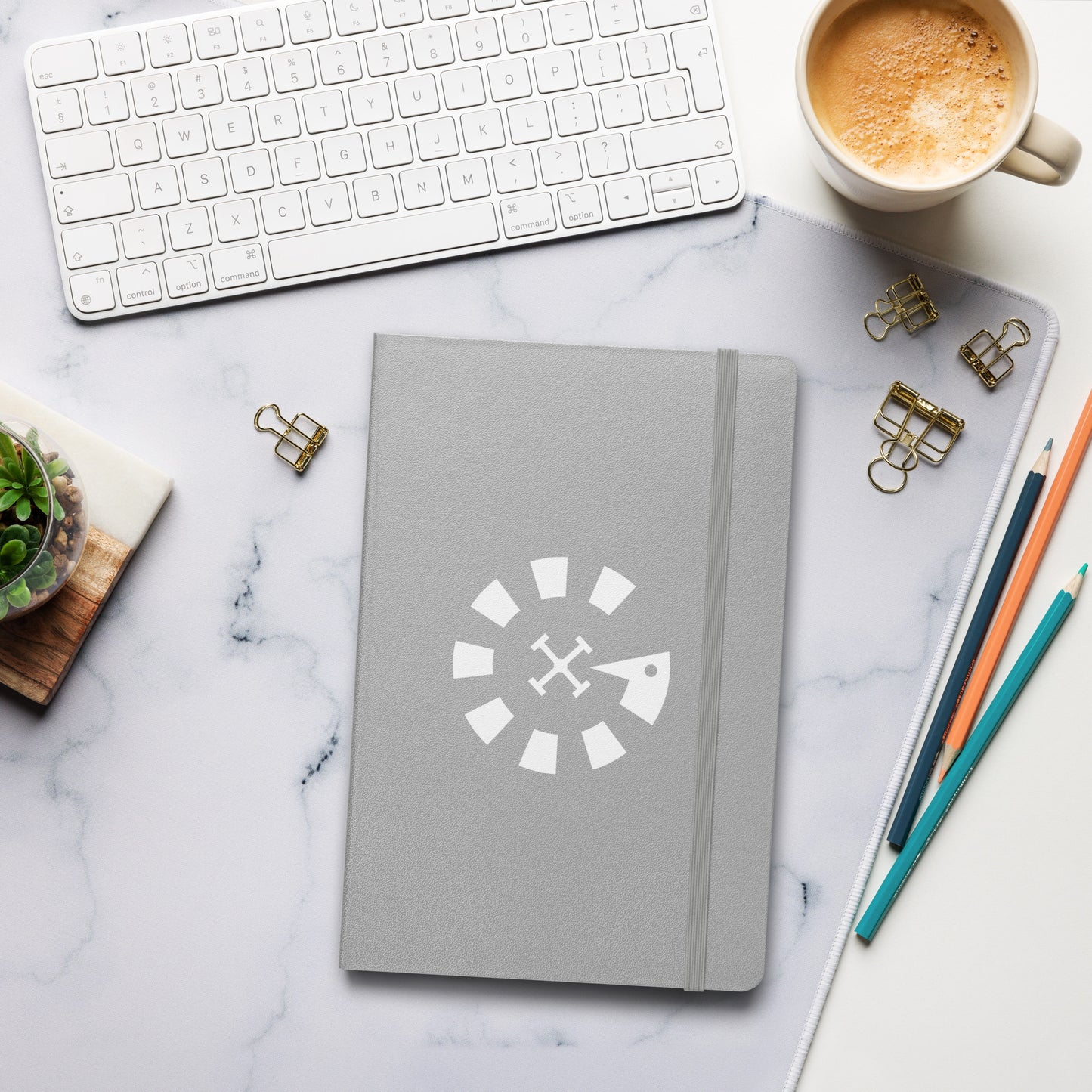 Big G White Hardcover bound notebook