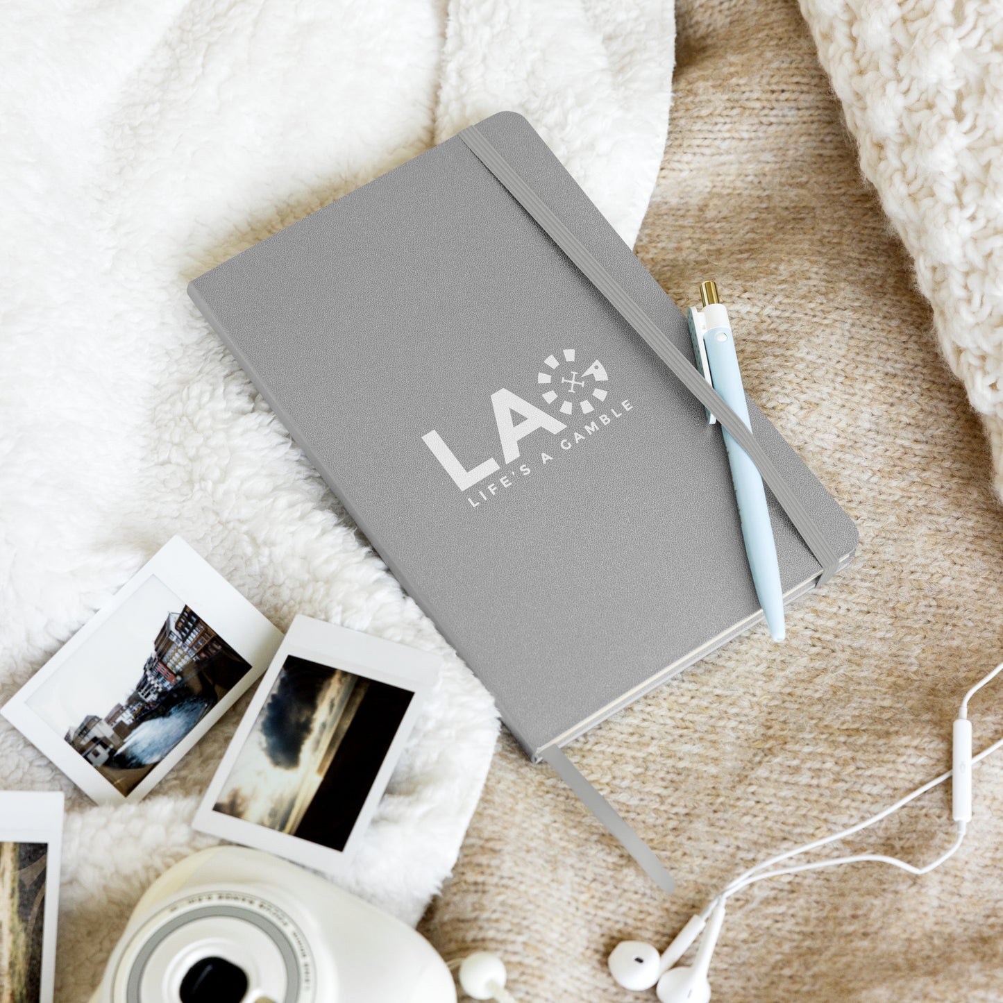 LAG Life’s A Gamble White Hardcover bound notebook