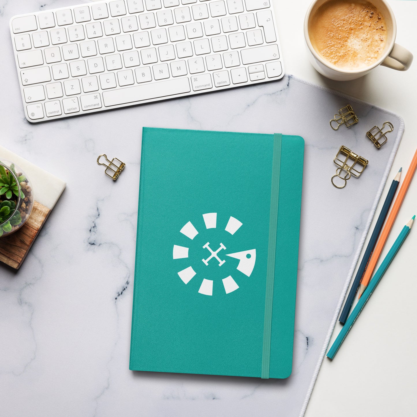 Big G White Hardcover bound notebook