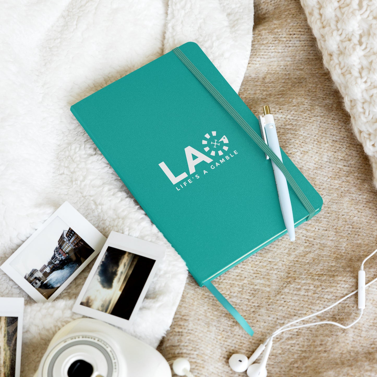 LAG Life’s A Gamble White Hardcover bound notebook