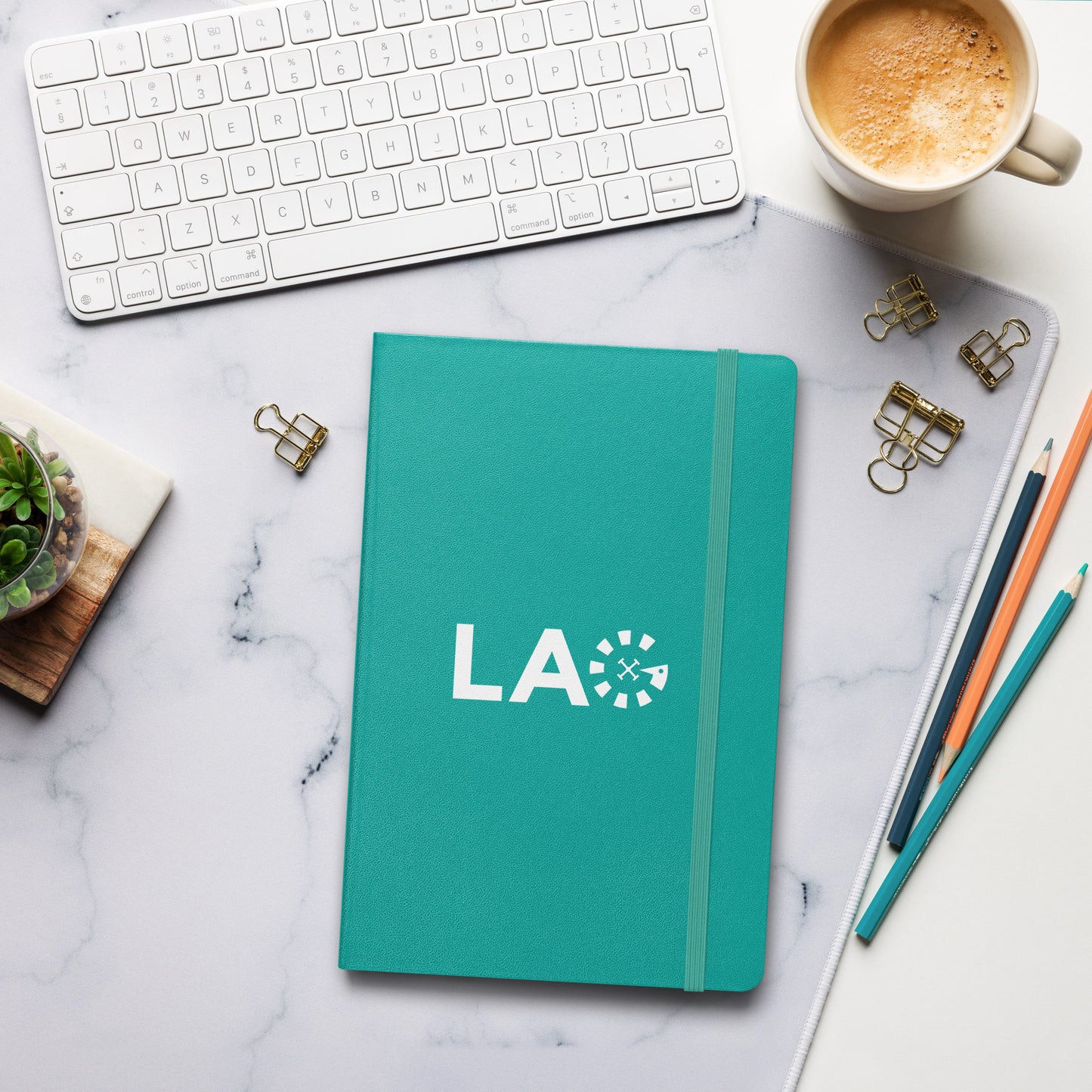 LAG White Hardcover bound notebook