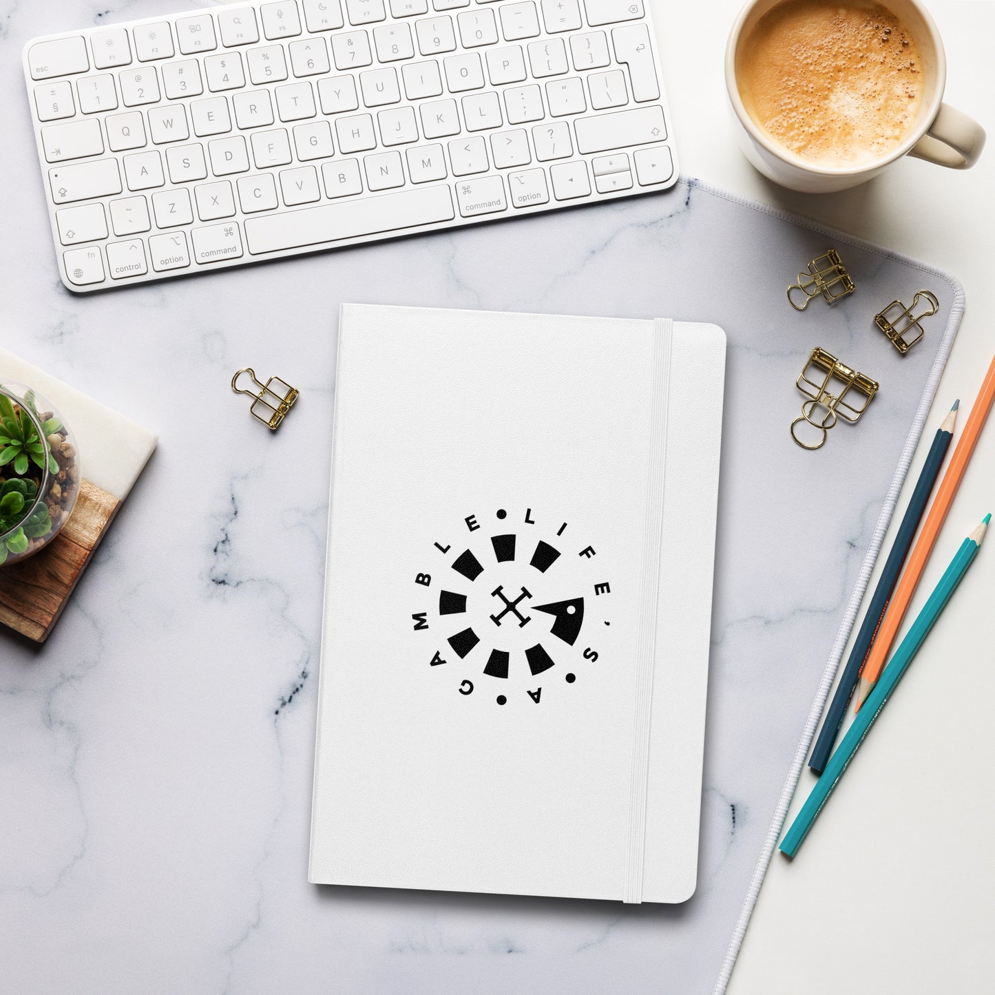 LAG Life’s A Gamble Circle Black Hardcover bound notebook
