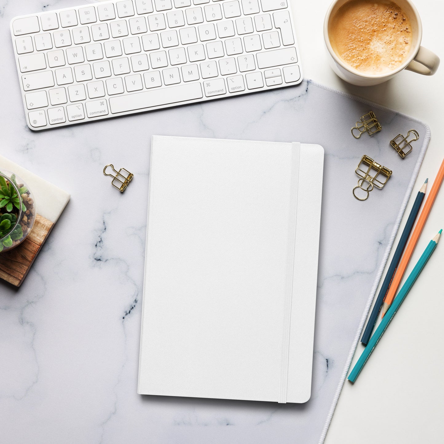 Big G White Hardcover bound notebook