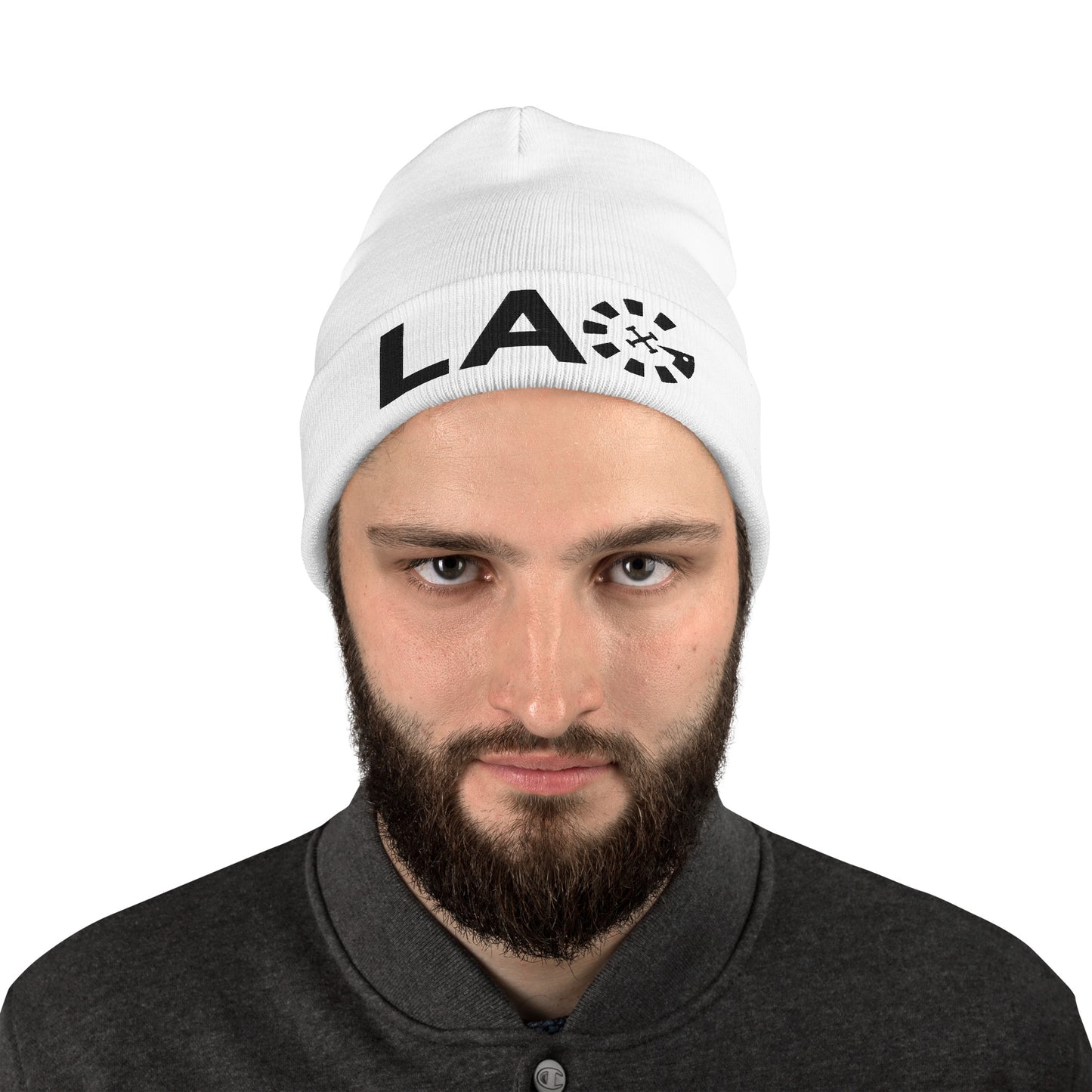 LAG Black Embroidered Beanie