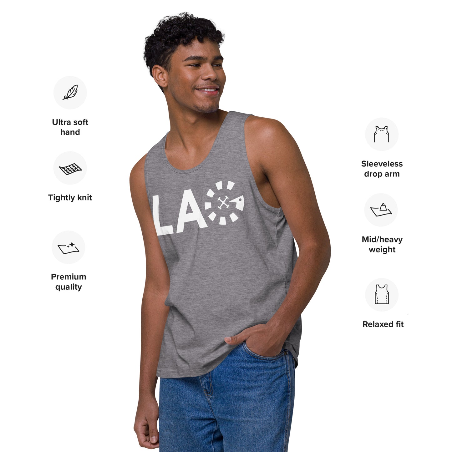 LAG White Men’s premium tank top