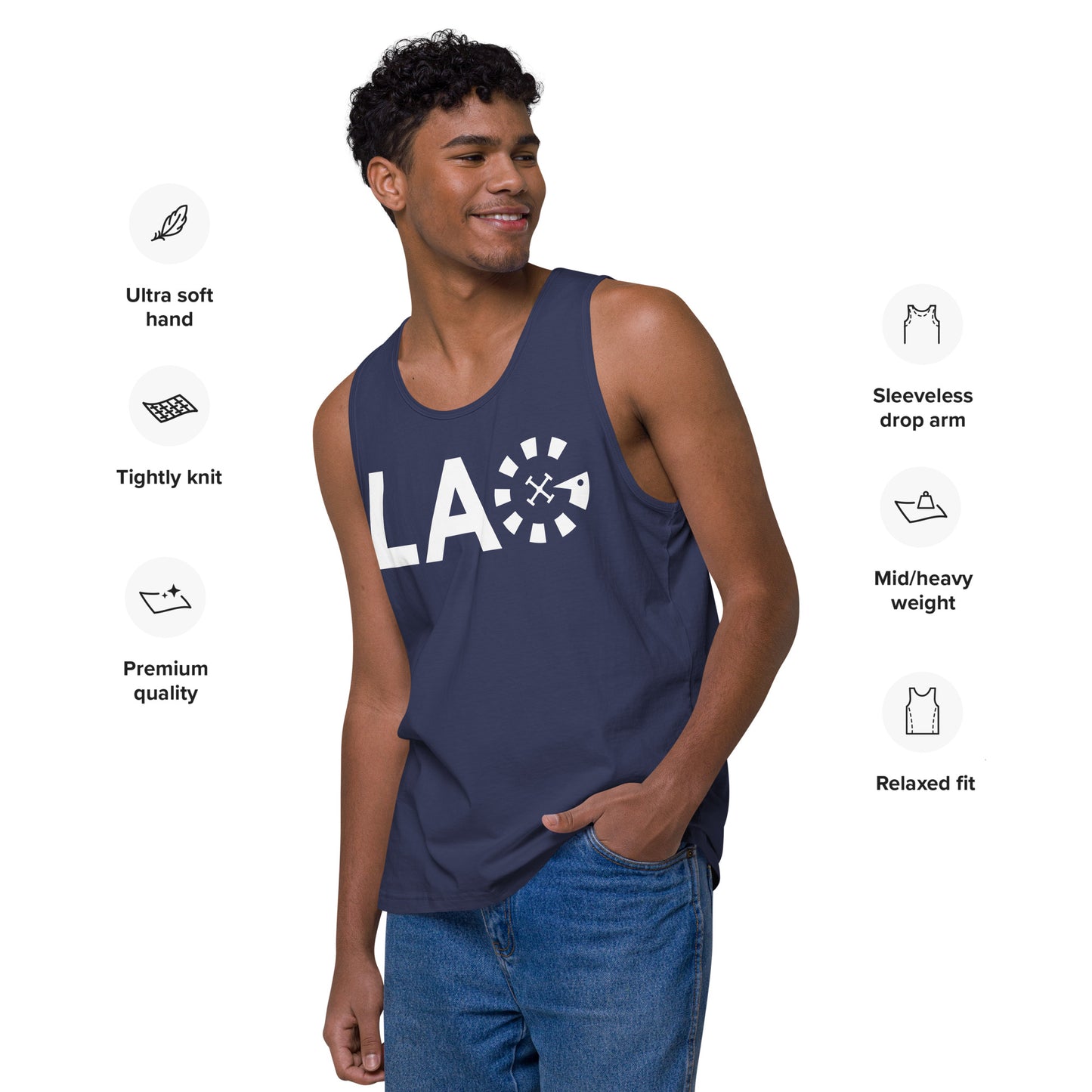 LAG White Men’s premium tank top
