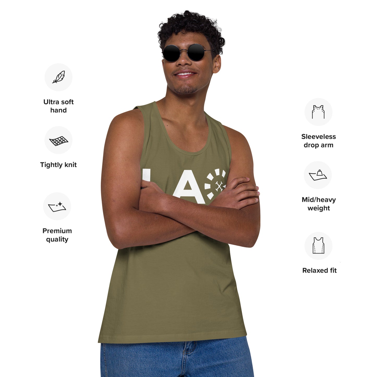 LAG White Men’s premium tank top